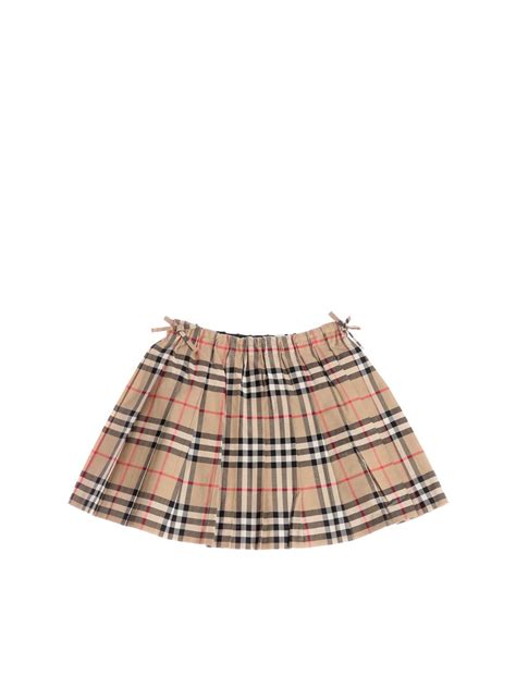 girls burberry red skirt|burberry check pleated skirt.